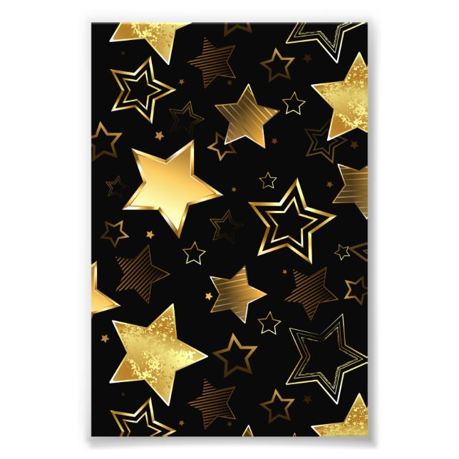 Impression Photo Motif sans couture avec étoiles d'or (Devant)