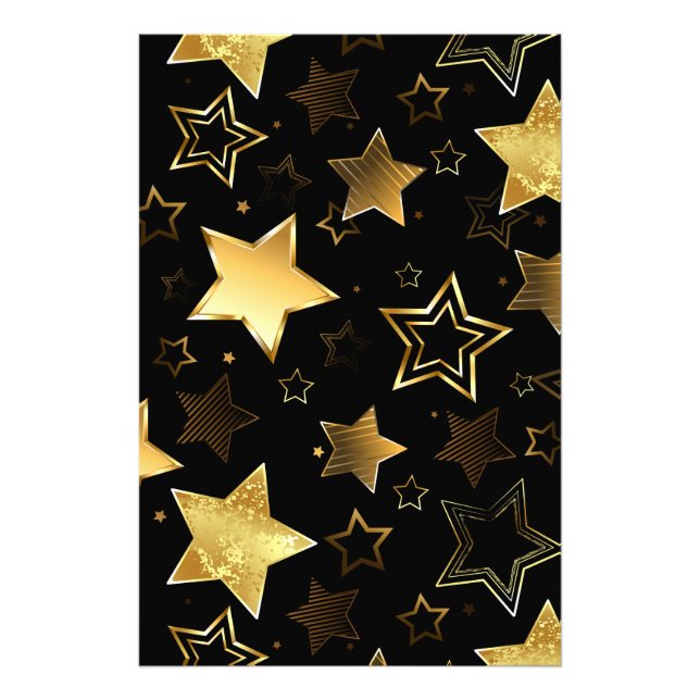 Impression Photo Motif sans couture avec étoiles d'or (Devant)