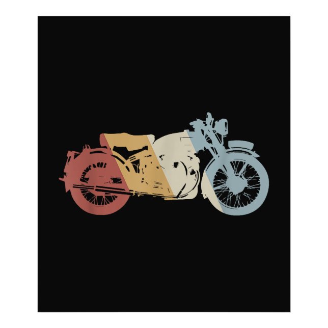 Impression Photo Moto style rétro Vintage (Devant)