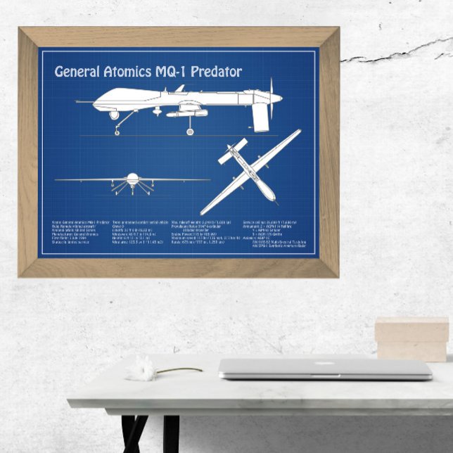 Impression Photo MQ-1 Predator UAV- Plan d'avion ABD (Créateur téléchargé)
