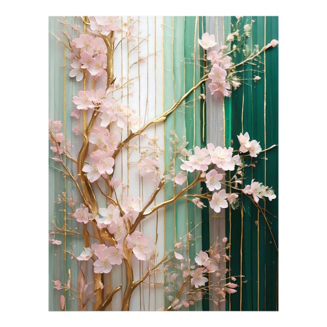 Impression Photo Mur de Cerisiers en Fleurs  (Devant)