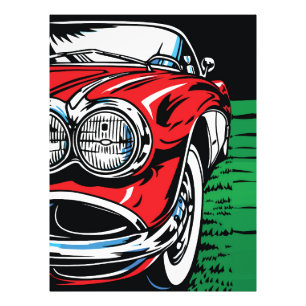 Impression Photo Muscle Car Classique Art Pop Rétro Avant