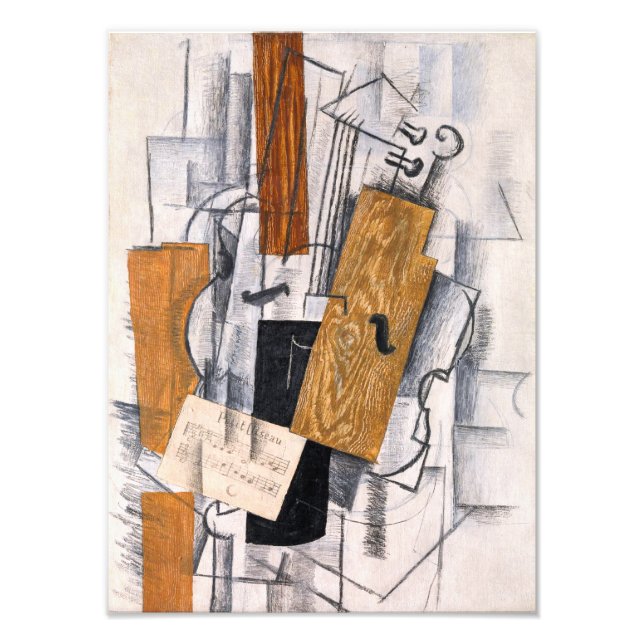 Impression Photo Musique violon et feuille | Georges Braque | (Devant)