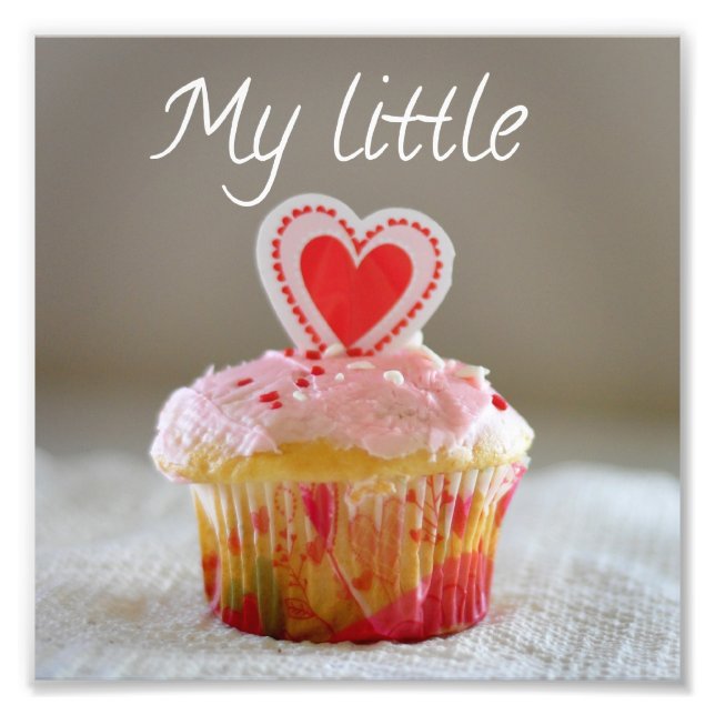 Impression Photo My Little Cupcake Heart Lot You Carré Imprimer (Devant)