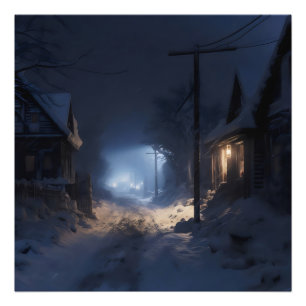 Impression Photo Mystérieux Village d'hiver