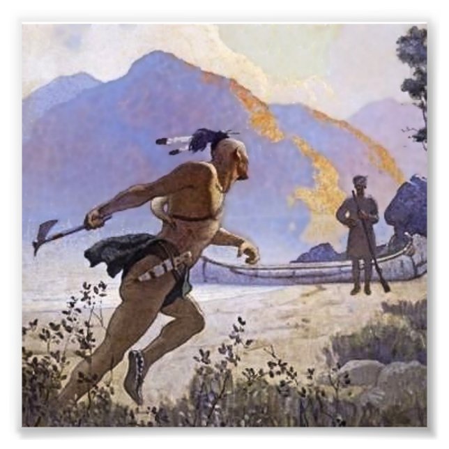Impression Photo N C Wyeth Peinture occidentale "The Tomahawk" (Devant)