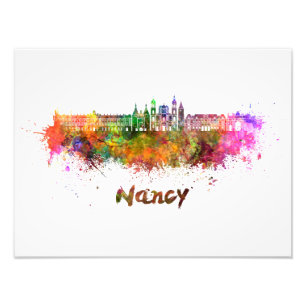 Impression Photo Nancy skyline in watercolor
