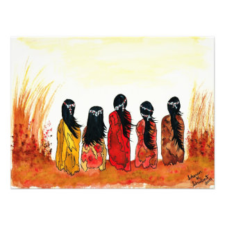 Impression Photo Native American Girls Aquarelle Peinture Imprimer