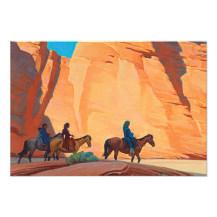 Impression Photo Navajos dans un canyon, 1945 par Maynard Dixon