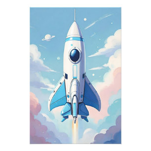 Impression Photo Navire spatial volant dans le ciel