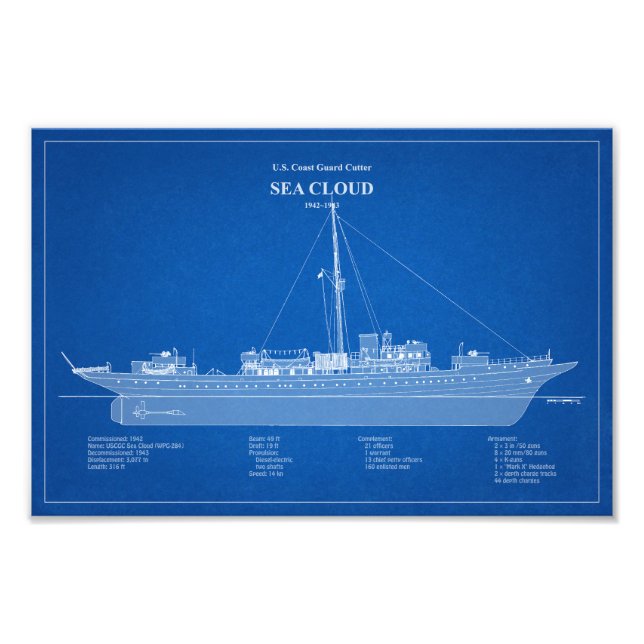Impression Photo Navire USCG Sea Cloud wpg-284 – États-Unis (Devant)
