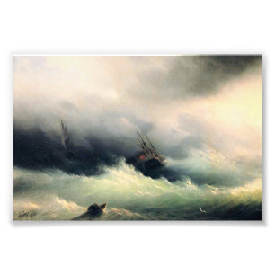 Impression Photo Navires dans une tempête, Ivan Constantinovich Aiv