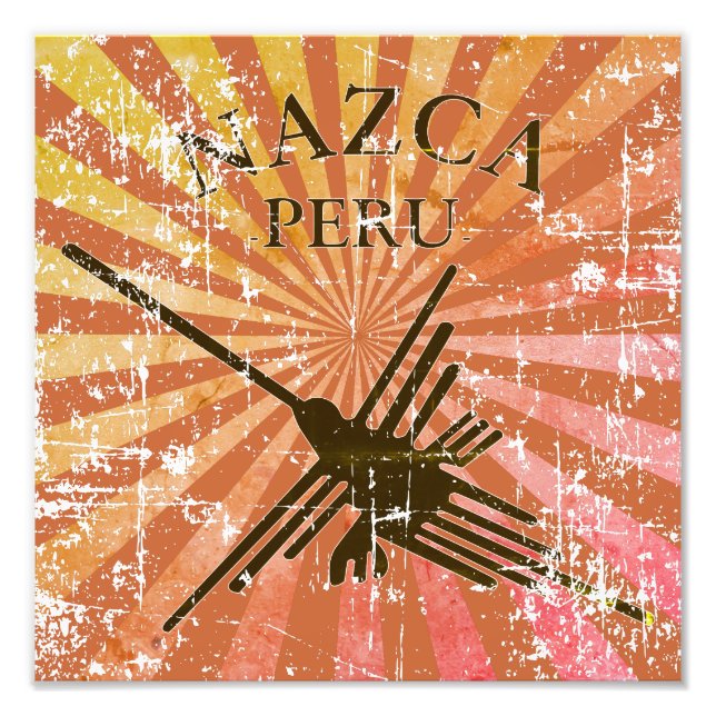 Impression Photo Nazca Pérou Hummingbird Retro Sunset (Devant)