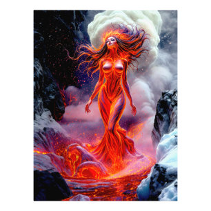Impression Photo "Né de l'enfer" - Portrait de femme volcanique