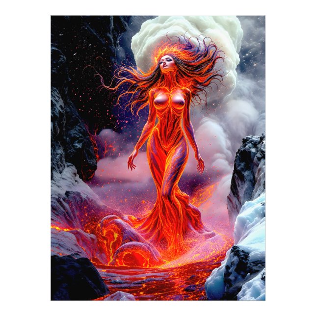 Impression Photo "Né de l'enfer" - Portrait de femme volcanique (Devant)