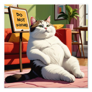 Impression Photo Ne pas déranger Fat Cat Drôle 