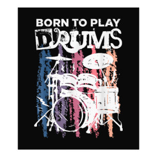 Impression Photo Né Pour Jouer Drumming Rock Music Band Drumme