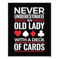 Ne sous-estimez jamais Old Lady Deck of Card Bridg