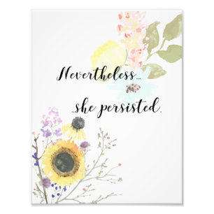 Impression Photo Néanmoins, elle a persisté à citer Calligraphy