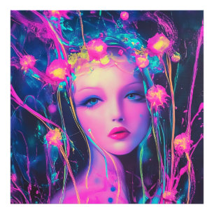 Impression Photo Neon, déesse Alien