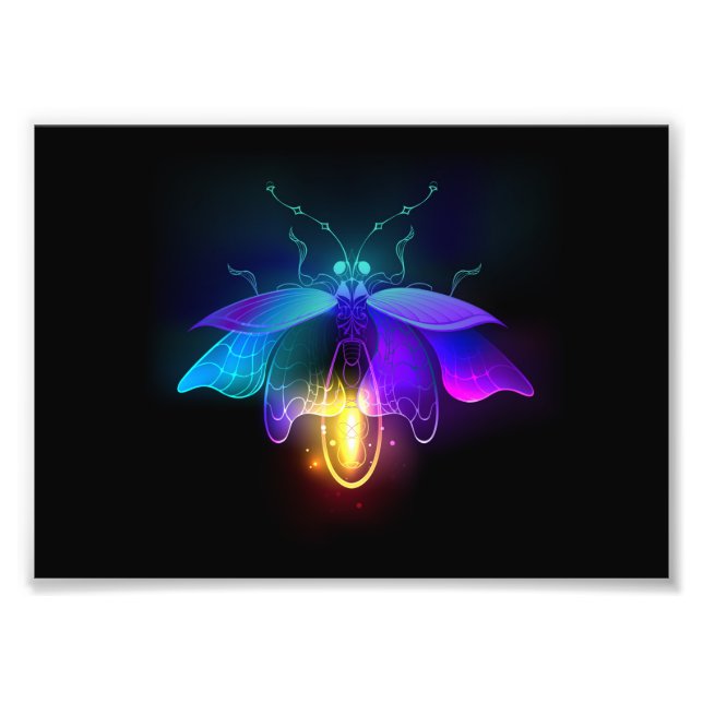 Impression Photo Neon Firefly sur noir (Devant)