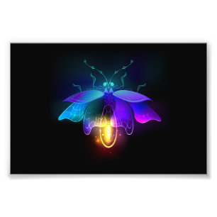 Impression Photo Neon Firefly sur noir