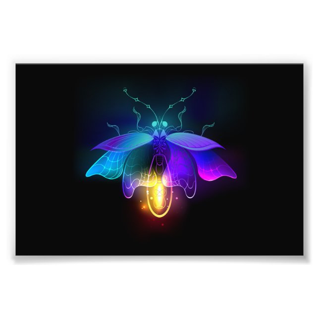 Impression Photo Neon Firefly sur noir (Devant)
