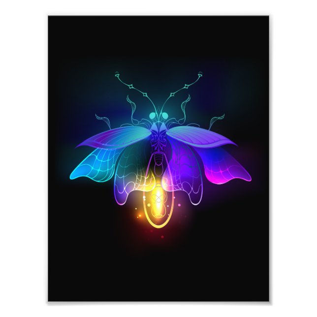 Impression Photo Neon Firefly sur noir (Devant)