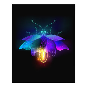 Impression Photo Neon Firefly sur noir