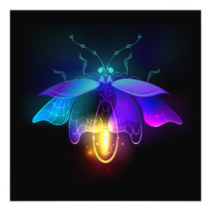 Impression Photo Neon Firefly sur noir