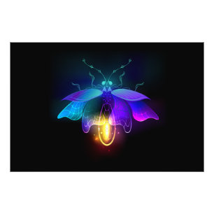 Impression Photo Neon Firefly sur noir