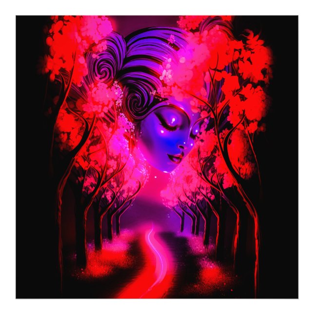 Impression Photo Neon Goddess in Enchanted Forest (Devant)