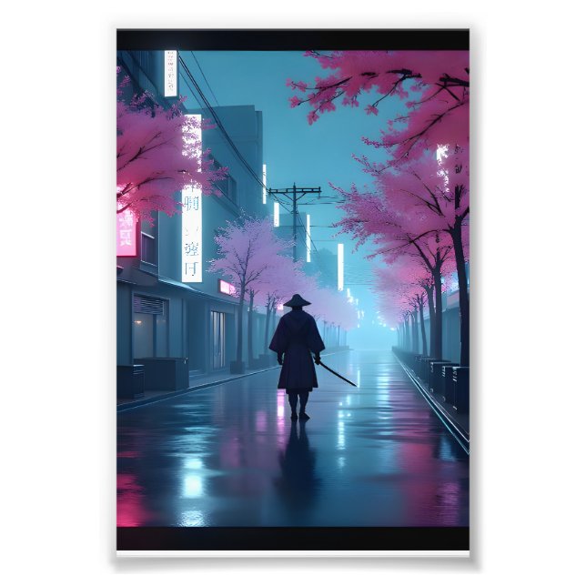 Impression Photo Neon Samurai Nights – Affiche d'anime Cyberpunk To (Devant)