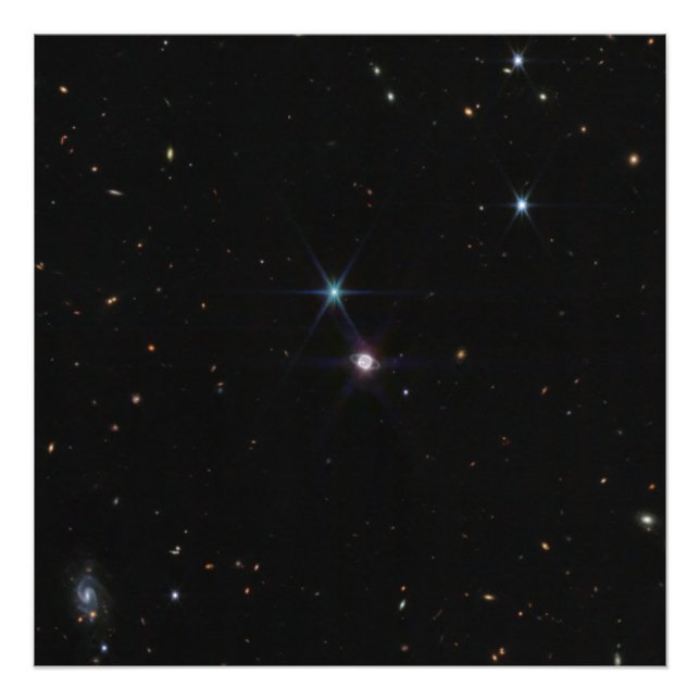 Impression Photo Neptune système de anneau centaines de galaxies We (Devant)