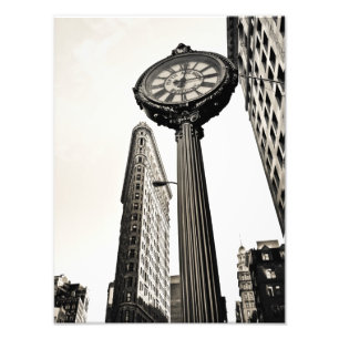 Impression Photo New York City - Flatiron Building and Clock