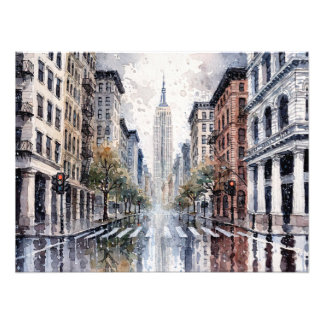 Impression Photo New York City Street in Rain