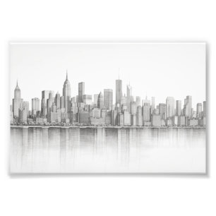 Impression Photo New York City, style croquis crayon