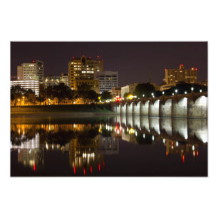 Impression Photo Night Falls sur le pont de Market Street
