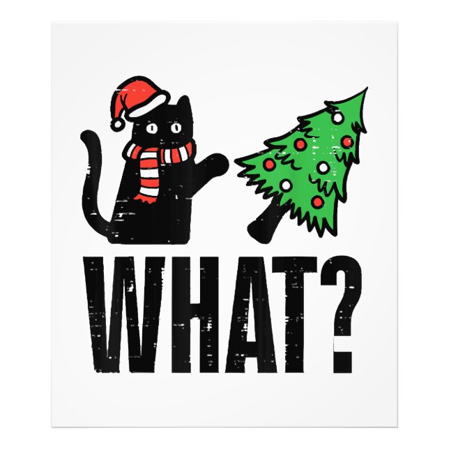 Impression Photo Noël Chat Tipping Xmas Tree Drôle (Devant)