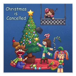 Impression Photo Noël drôle est Annulé Chibi Personnages Stic