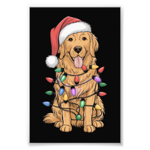 Impression Photo Noël Golden Retriever Amoureux des chiens Cadeau M