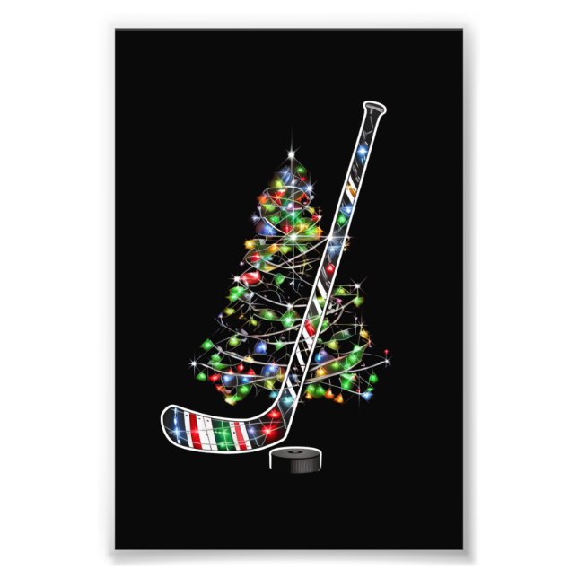 Impression Photo Noël Hockey Sports Bal Santa Hat Noël (Devant)