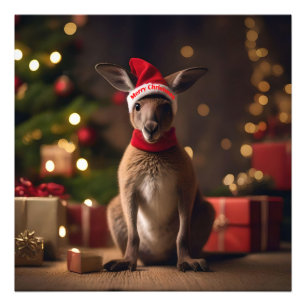 Impression Photo Noël Père Noël Kangaroo,