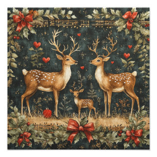 Impression Photo Noël vintage Reindeer