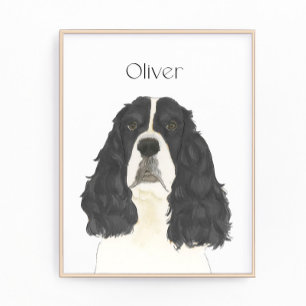 Impression Photo Noir et blanc Springer espagnol Art