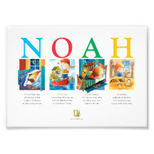 Nom de bébé personnalisé Imprimer - Noah Alphabet 