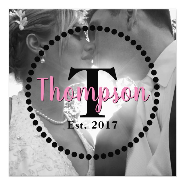 Impression Photo Nom de famille Monogramme (Devant)