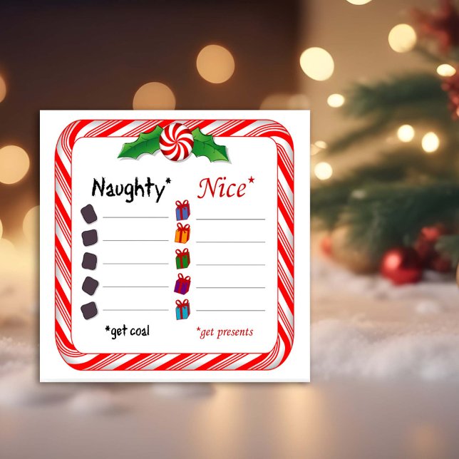 Impression Photo Nom Noms Poster. Naughty ou Nice (Naughty or Nice Poster. You know who you are. Santa wants names! 
)