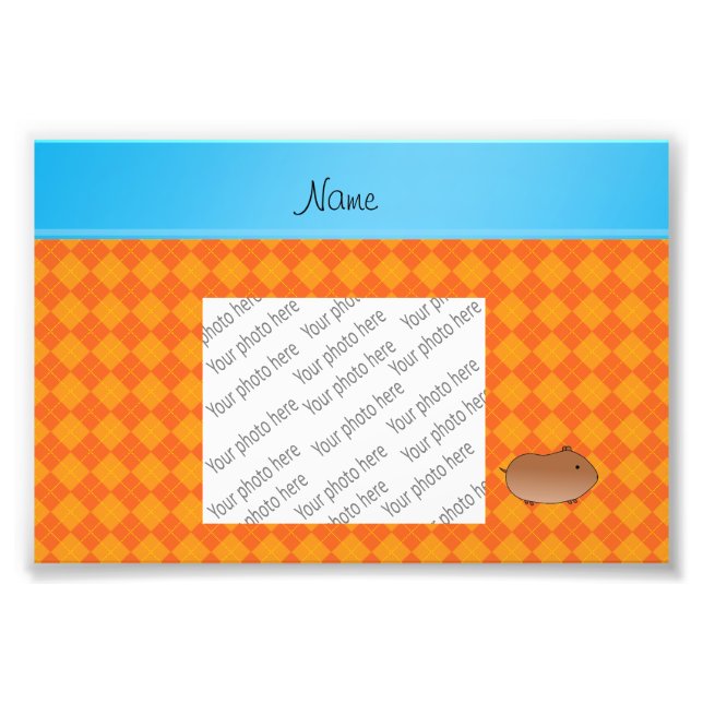 Impression Photo Nom personnalisé hamster Jacquard orange (Devant)