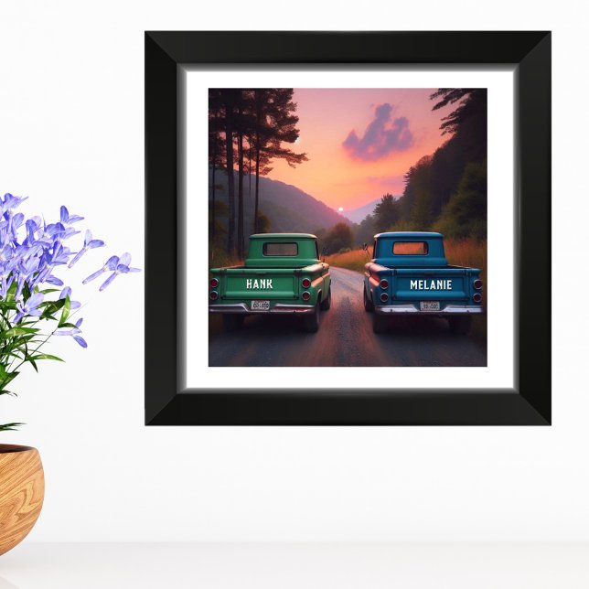 Impression Photo Nostalgie des camions des années 1960 sur Dirt Roa (Créateur téléchargé)